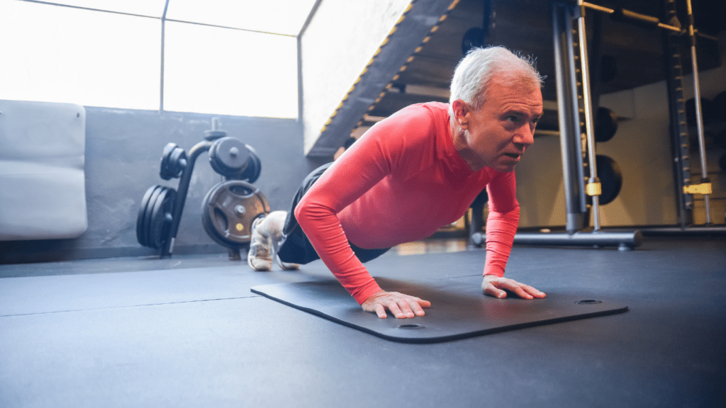 A person exercising in the gym