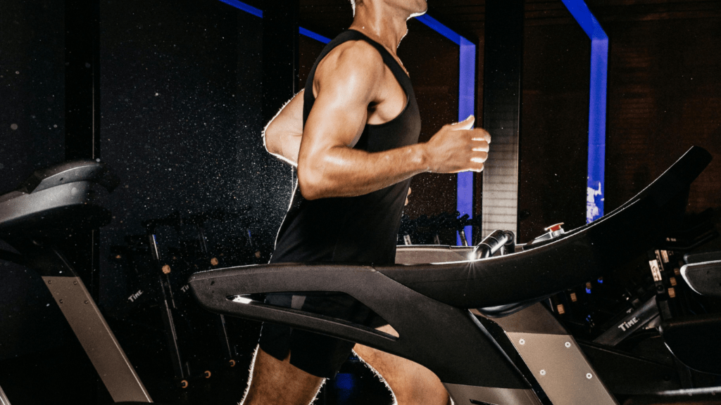 A person running on a treadmill