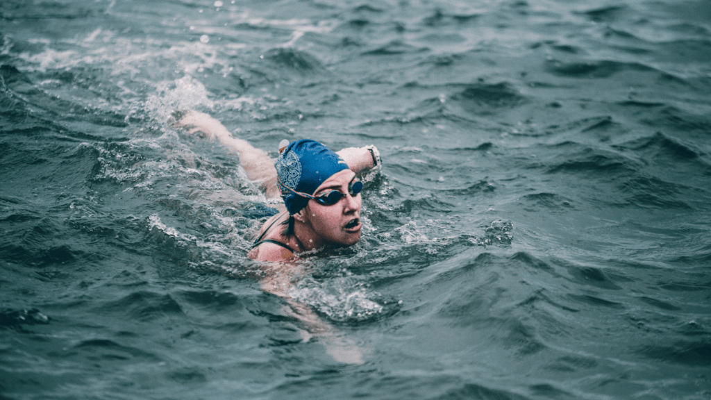 A swimmer in the ocean