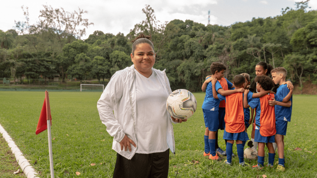 a group of soccer players posing for a photo