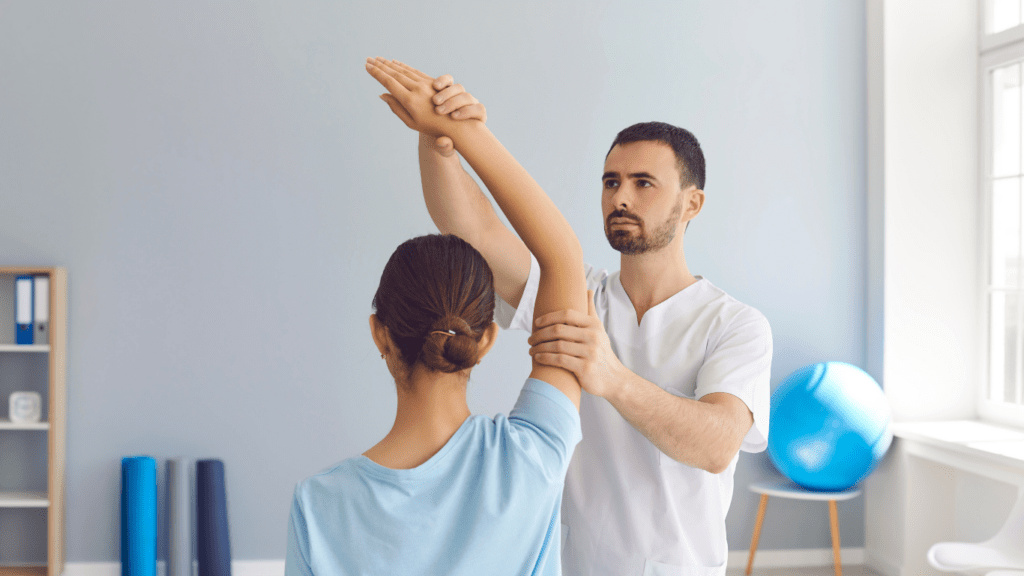 a person touching other person body