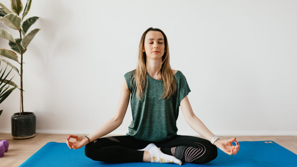 a person meditating