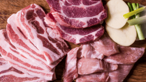a raw of meat