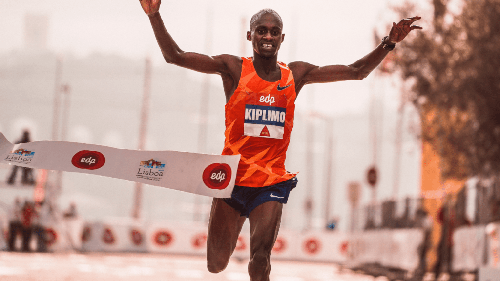 a person running on a race track