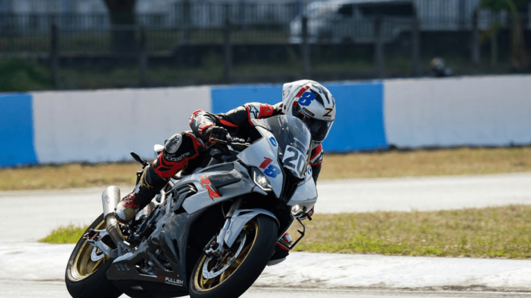 a person riding a motor bike