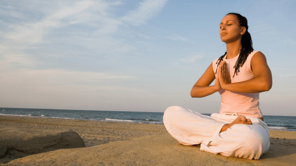 a person meditating