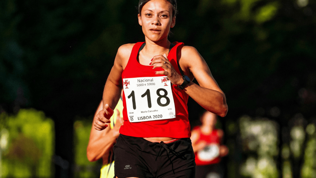 a person running on a race track